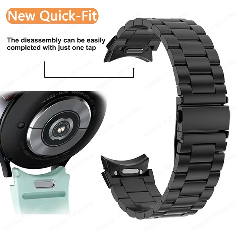 Titanium Stainless Steel Strap for Samsung Galaxy Watch 6 Classic 43 47mm 40/44mm Band for Galaxy Watch 6 5 4 No Gaps Wristband