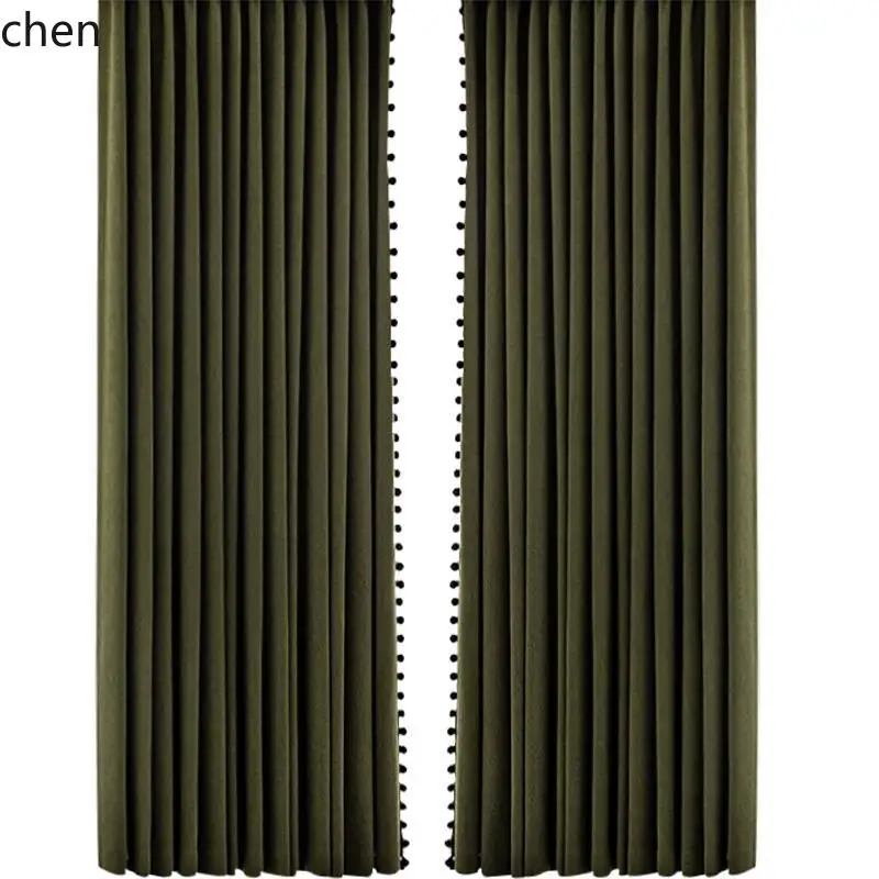 Custom LXC Dark Green Living Room Thickened Light Luxury High-end Bedroom Balcony Warm Retro High Temperature Fixed