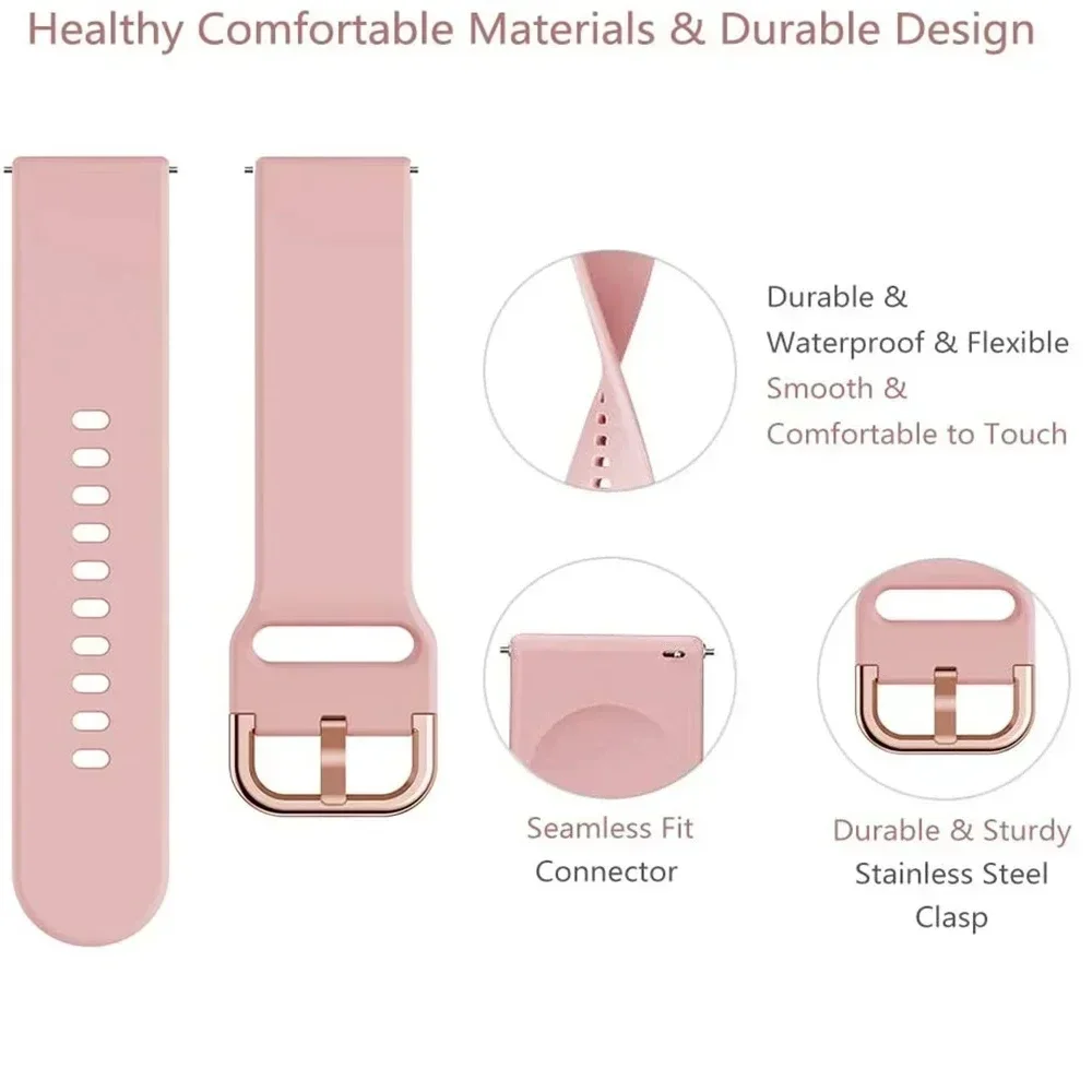 22 مللي متر 20 مللي متر سيليكون حزام ل TicWatch 3 الترا GPS حزام (استيك) ساعة TicWatch pro 2021/E2/E3/S/S2/GTH 2/GTX أساور الساعات الرياضية