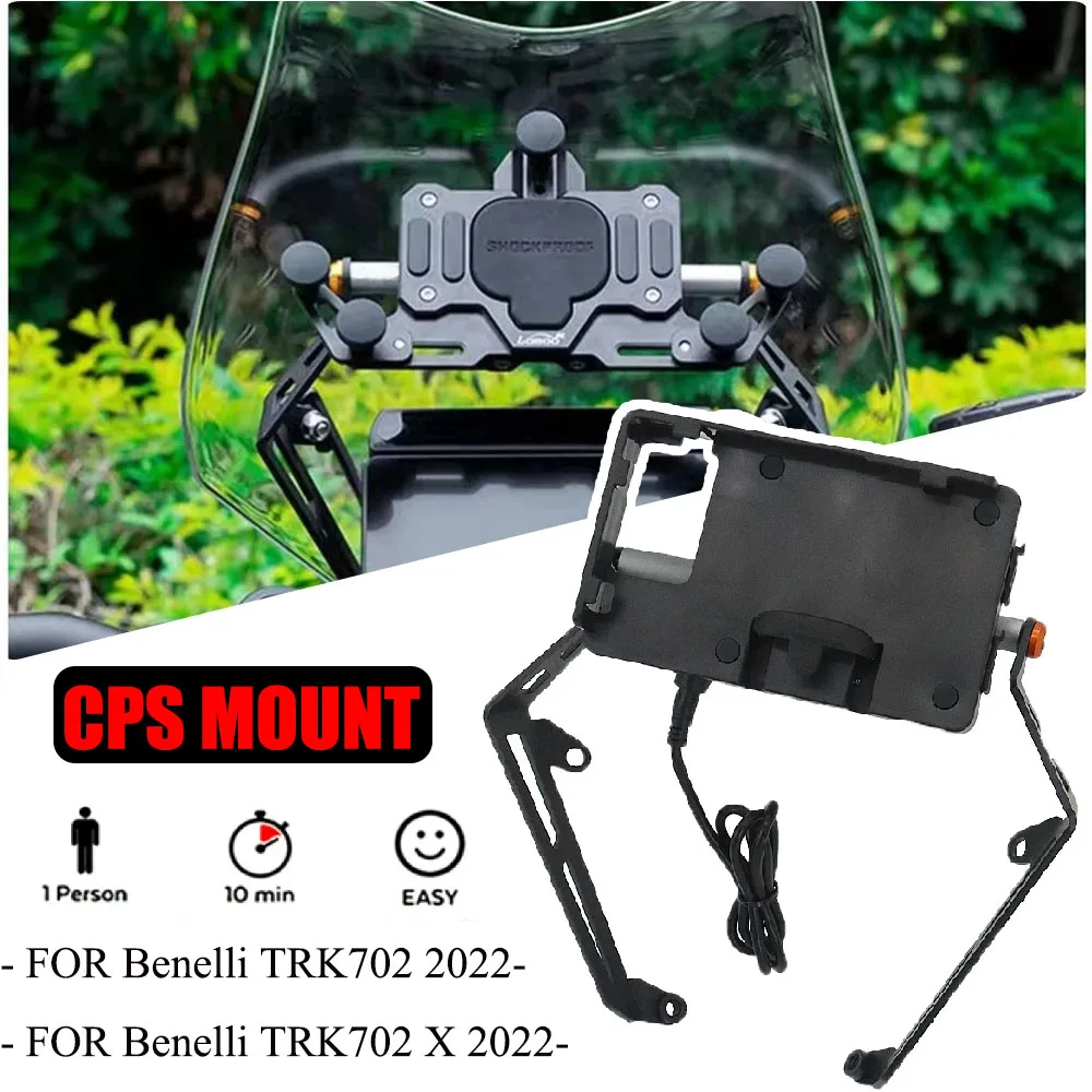 

NEW FOR Benelli TRK702 TRK 702 X TRK702X 2022Motorcycle GPS Phone Holder USB & Wireless Charger Navigation Bracket MountTRK702