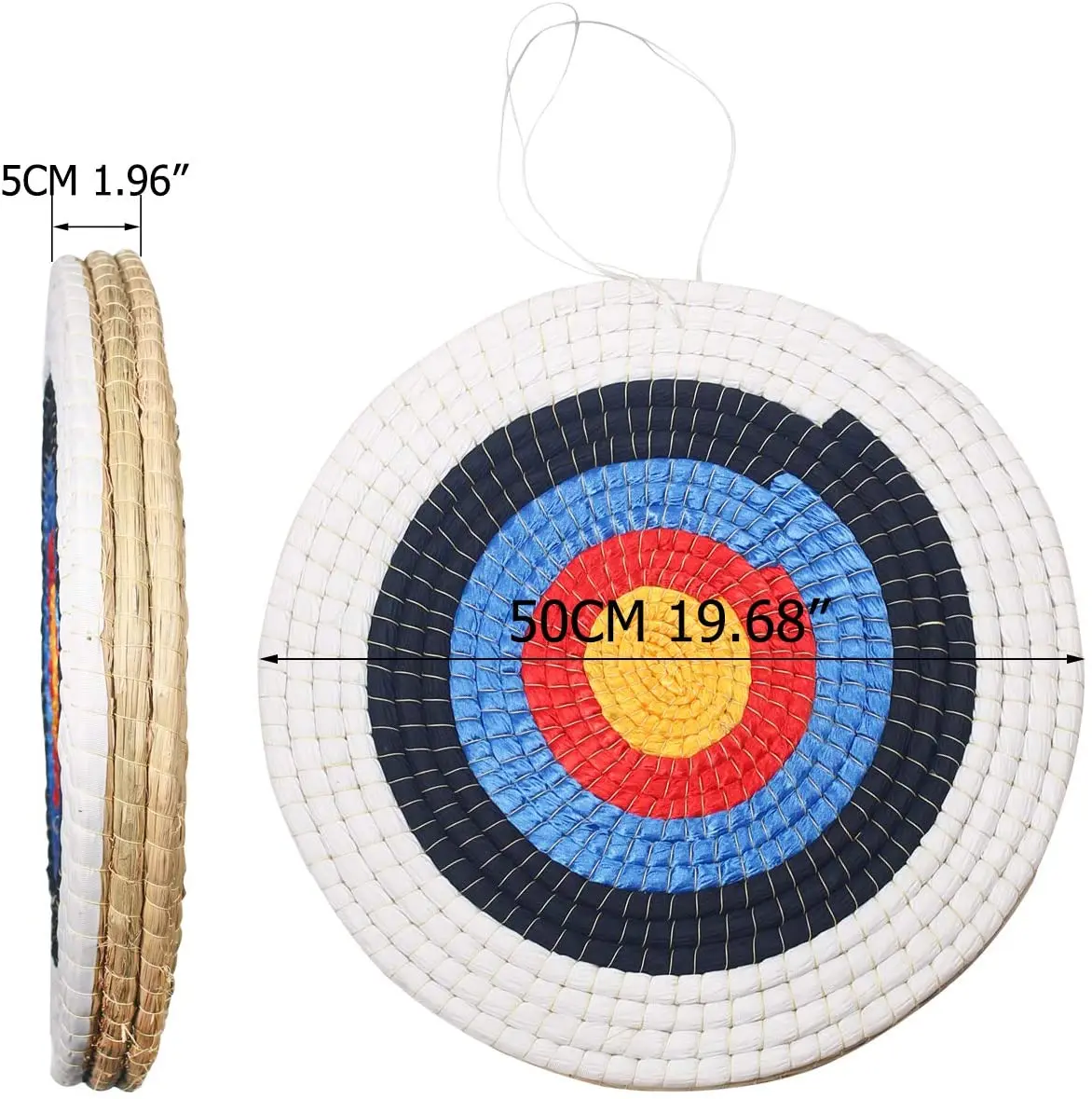 Traditional Solid Straw Round 3 Layers Hand-Made Archery Target Face for Recurve Bow Longbow Shooting Practice with Face