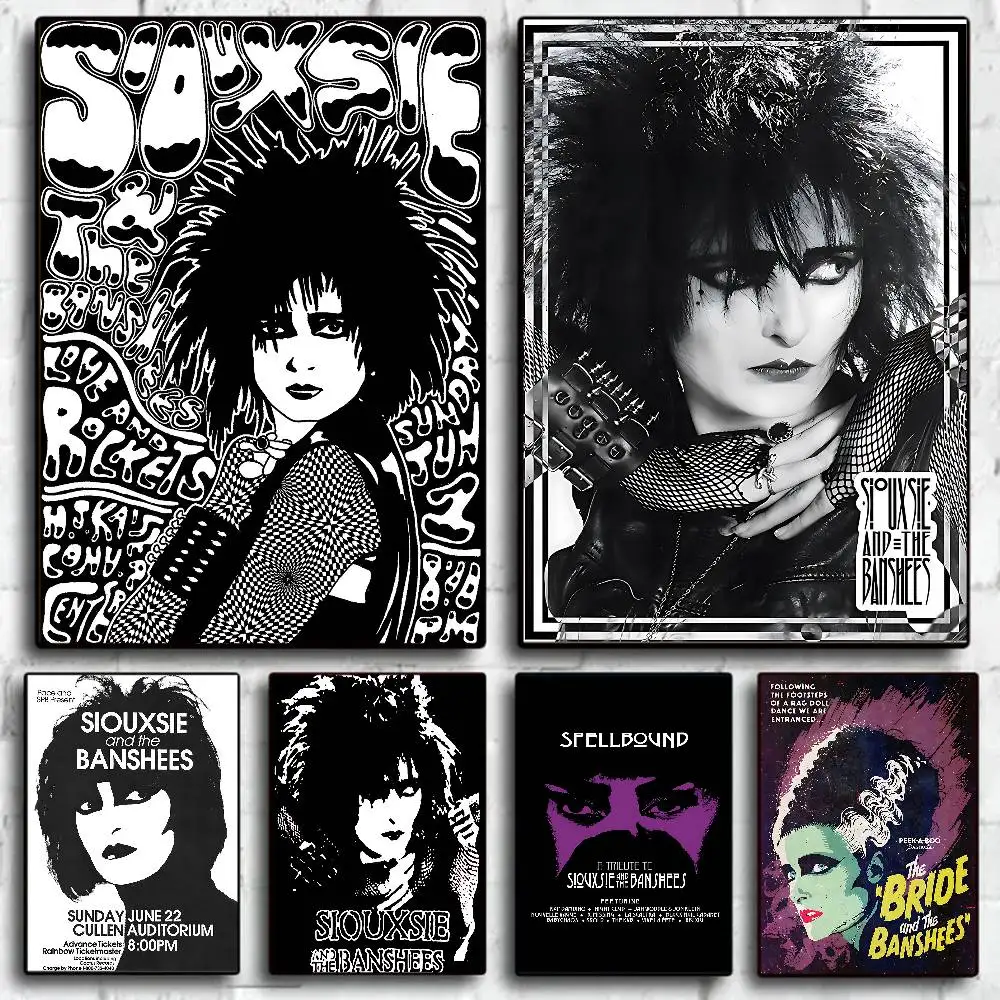 S-Siouxsie And The B-Banshees ملصق ورق أبيض عتيق لغرفة البار مقهى ديكور لوحة زخرفية عتيقة #6
