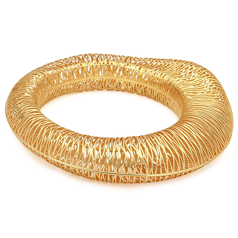 IVOG Irregular Wire Wrap Texture Bangle Women Hollow Luxury Pulsera Bracciale Wedding Party Gift High Grade Fashion Jewelry