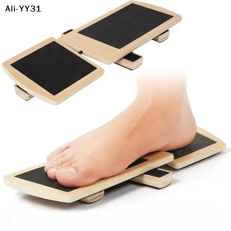 【Y】Foldable Wooden Balance Board With Anti Slip Surface Compact Balance Trainer For Home Workout Stability Coordination Daily