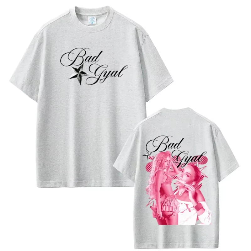 Singer Bad Gyal 2026 Tour Fashion Print T-shirt Men Women Harajuku T-shirt Summer Short-sleeved Casual Aesthetic Trendy T-shirts
