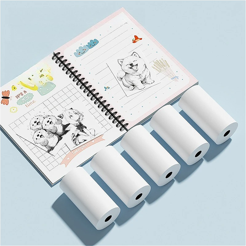 어린이용 열전사 용지 10개 세트, 열화상 카메라 용지 50X30mm 컬러 및 흑백 어린이용 롤링 페이퍼 프린터 용품