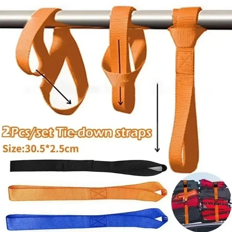 Soft Loop Nylon Soft Straps for Car Motorcycle Durable Multipurpose Trunk Cargo Luggage Tie down Loops Packing Fixed 2PCS