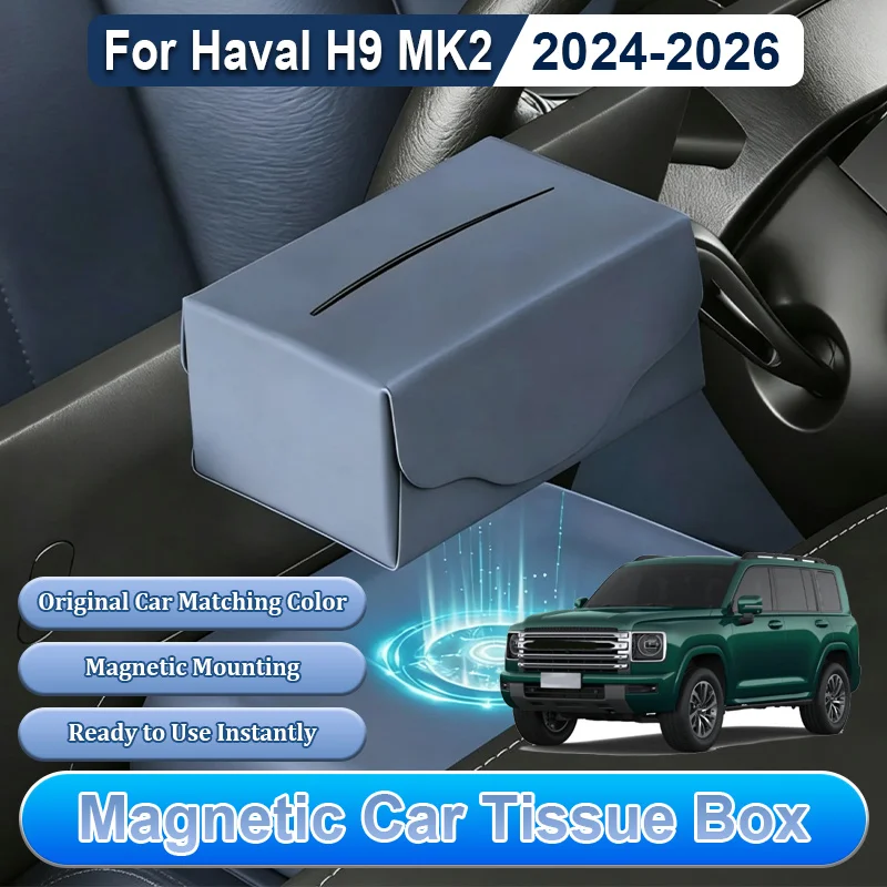 Magnetic Tissue Box For Haval H9 MK2 2024 2025 2026 Safety Stable Convenient Easy To Install Dedicated Car Interior Accessories