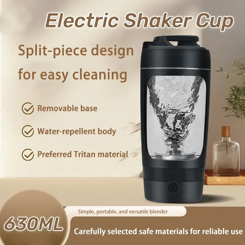 Electric Automatic Blender Cup 630ml Smart Shaker with USB Rechargeable for Protein Coffee Milk Stirring Tritan BPA-Free