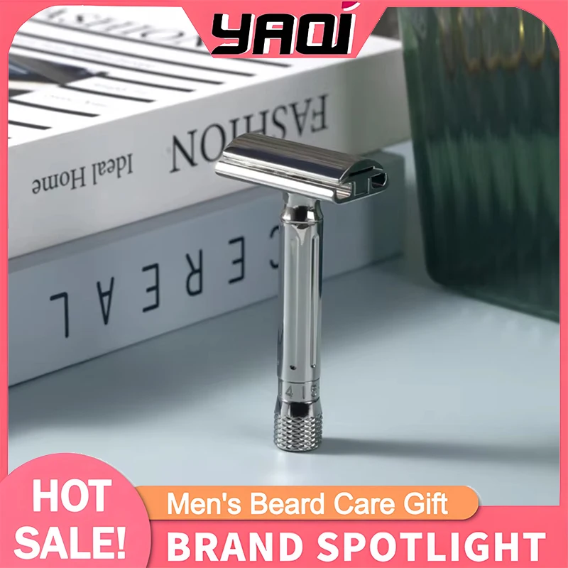Yaqi Avanti 스테인레스 스틸 조절 가능한 안전 면도기 78mm 핸들 길이 13MM 직경 경량 전통 면도 경험