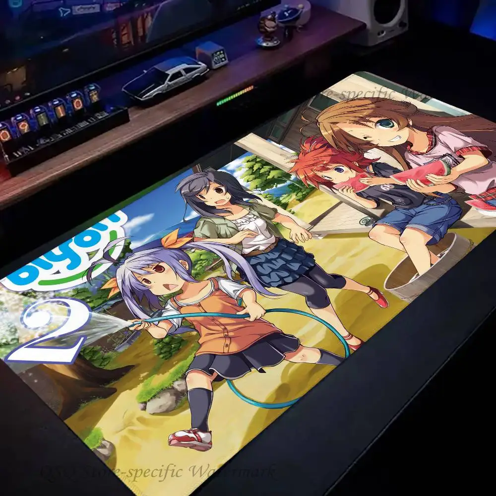 Non Non B-Biyori Anime Mousepad Non-slip Suitable For Office Computers Laptops E-sports Game Desk Mats XXL Keyboard