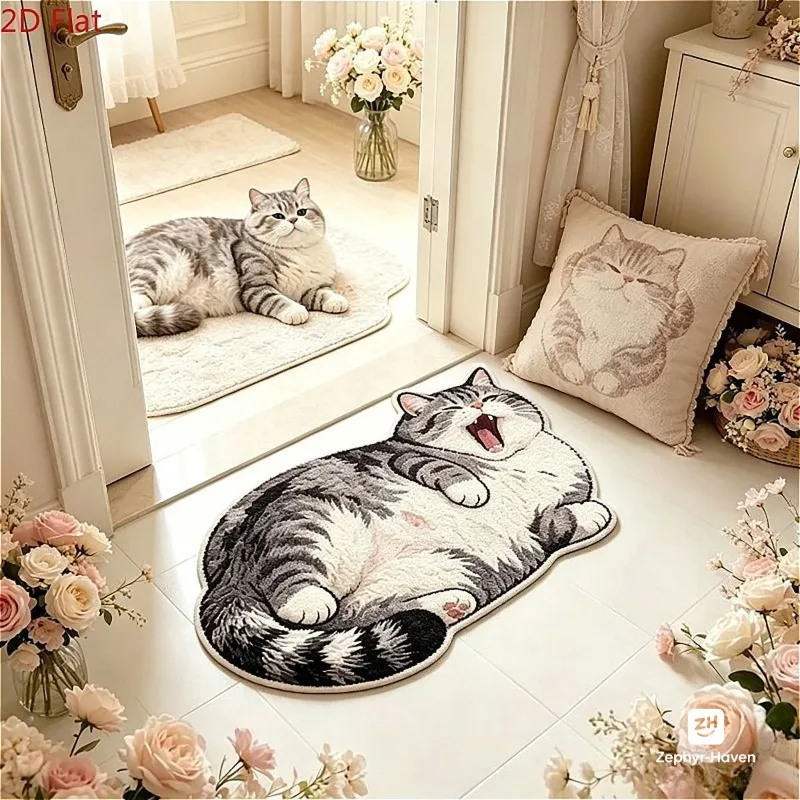 Bathroom Bedroom Soft Cute Animal Decorative Floor Mat Absorbent Foot Mat