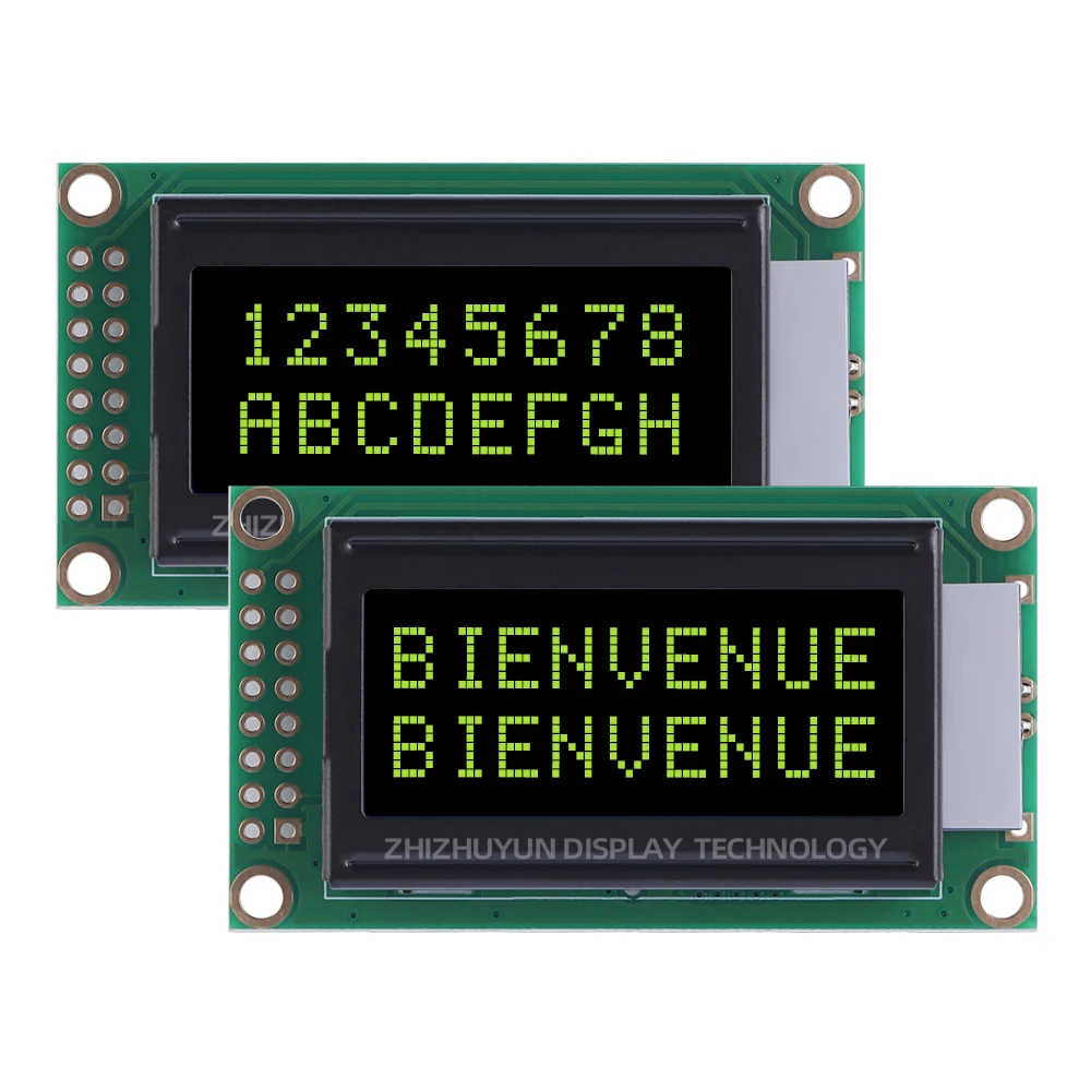 Módulo LCD de caracteres europeos 0802B, 3,3 V, 0802 BTN, película negra, pantalla de caracteres blancos, fabricante de fuente de 16 pines