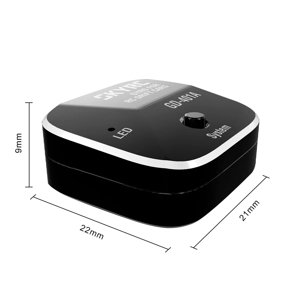

SkyRC Drifting Gyro for RC Cars GD-401A CNC Aluminum Drift Steering Gyroscope with 9 Preset Curves One-Touch Reverse PWM Control