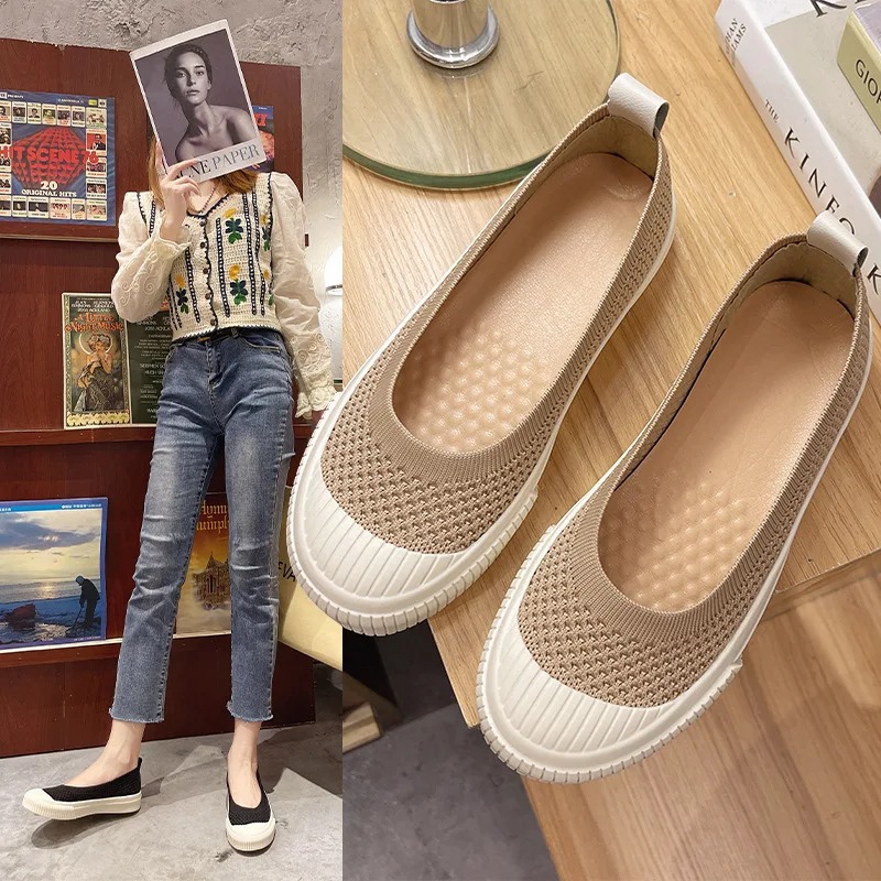 

Casual Thick-soled Fisherman's Shoes Women Shallow Mouth Comfortable Work Shoe Flat Single Shoe Women Ballerina Zapatillas Mujer