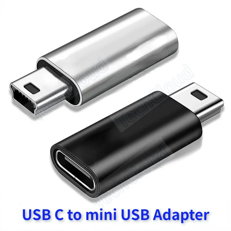 USB Type C to mini USB Adapter. Mini USB Male to USB Type C Female Data Transfer Connector for GoPro MP3 Camera PC Conventer