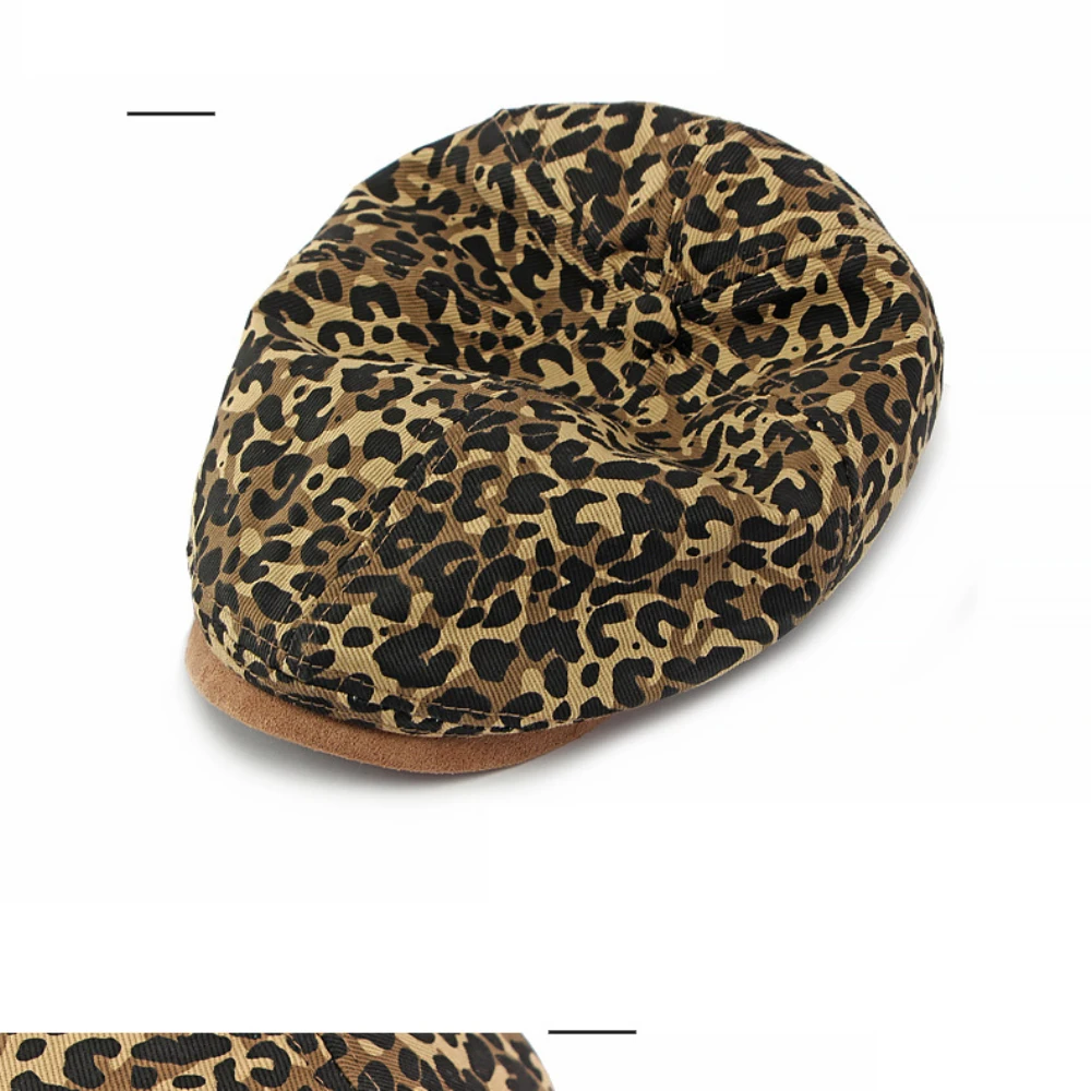 HT5119 Herren- und Damen-Baskenmützen Retro Künstler-Mütze Leopard Ivy Flat Cap Unisex Verstellbare Achteckige Baskenmütze – Detail 2