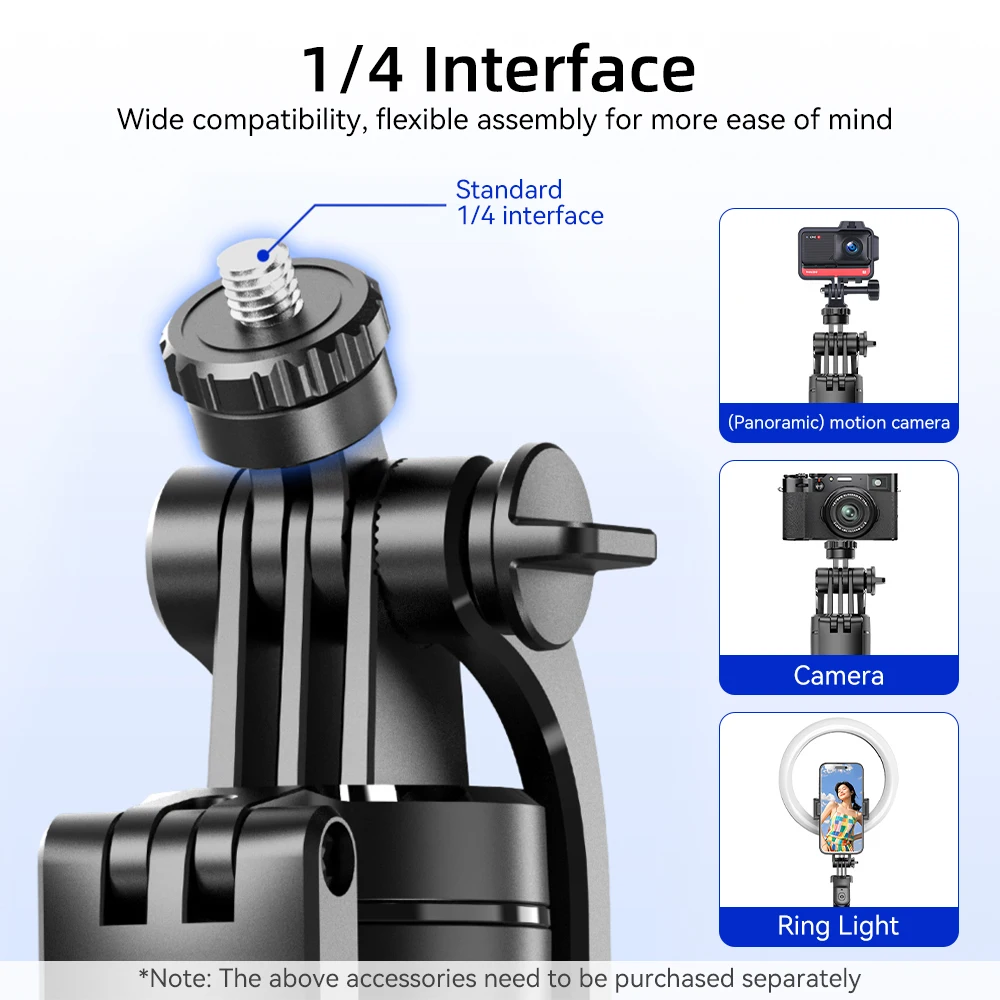 67in F16 Bluetooth Selfie Stick Tripod - Wireless Extendable Phone Holder with 1/4" Screw for Smartphone/Camera/Vlog