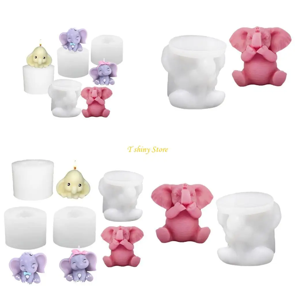 

N58f Слоновые статуэтки украшают плесени силиконовые текстуру свеча