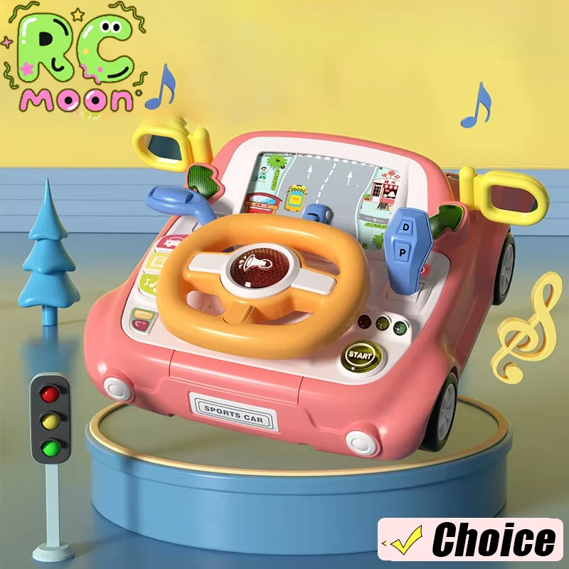 

Electric Steering Wheel Simulation Driving Car With Music Light Educational Sensory Toy Interactive Game Christmas Gifts Kid Toy
