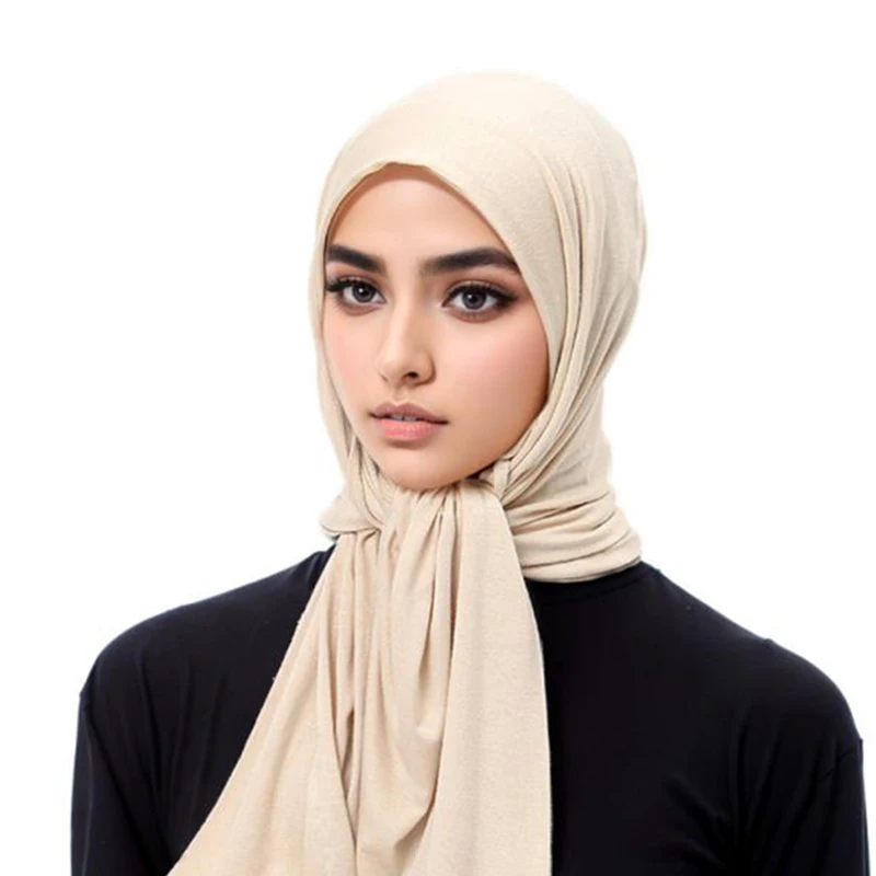 Newest Modal Jersey Hijabs Wrap Woman Muslim Hijabs Multicolour Head Band Cotton Islam Turban Casual Head Scarf Kerchief