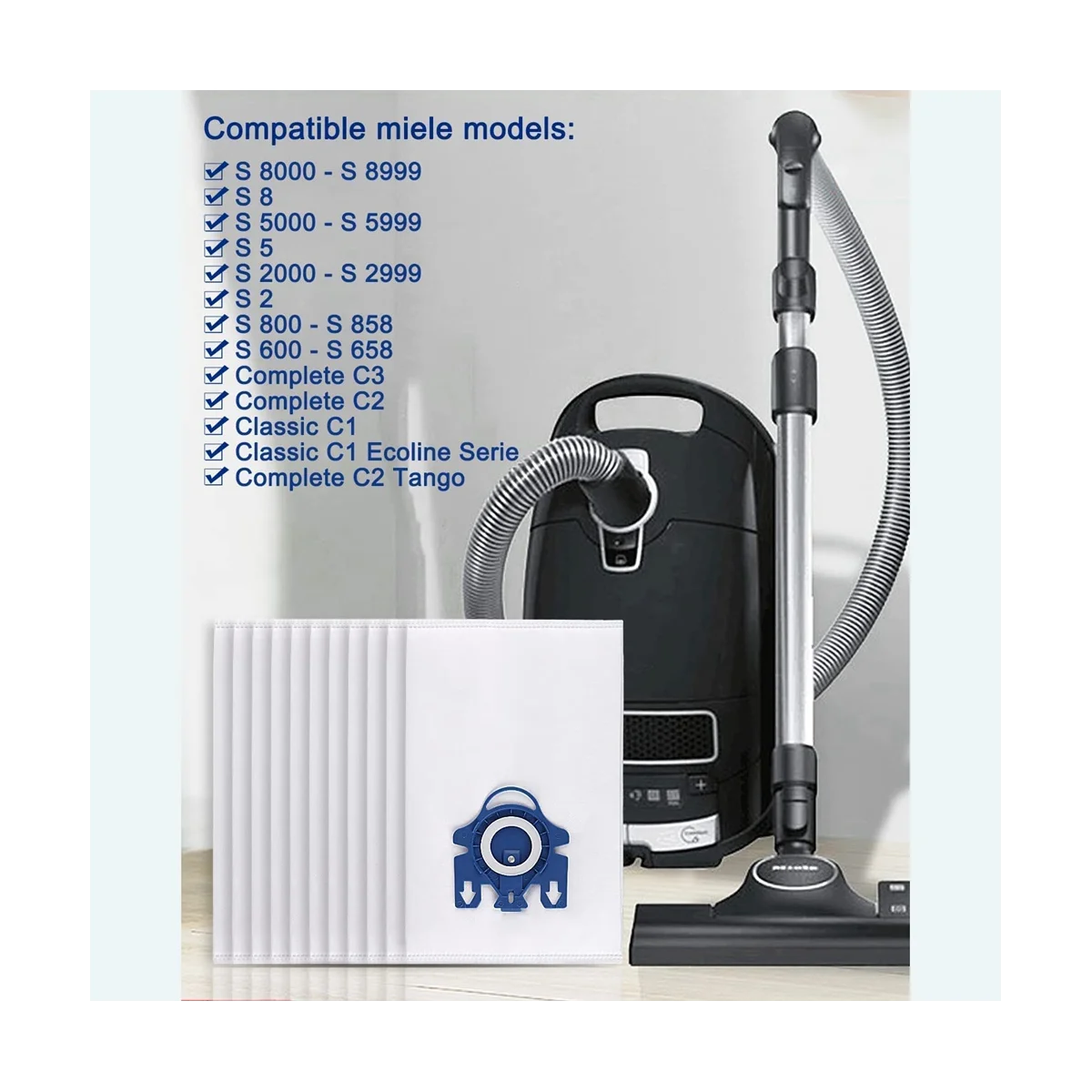 أكياس مكنسة كهربائية ، GN ، كلاسيك ، C1 ، C2 ، C3 ، S2 ، S5 ، S8 ، S227 ، S240 ، S270 ، S280 Series ، C1 كاملة