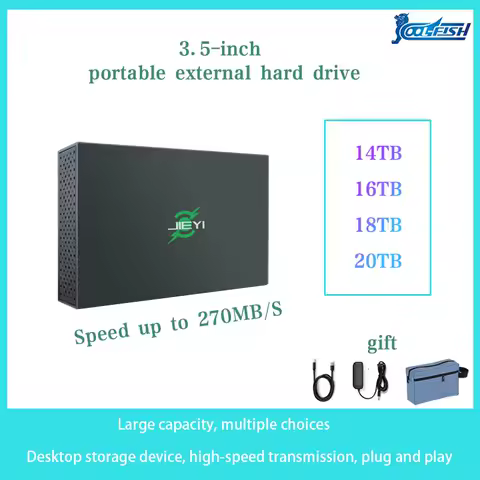 CoolFish 대용량 외장 하드 드라이브, HDD, 12TB, 14TB, 16TB, 18TB, 20TB, 3.5 인치, 무료 배송