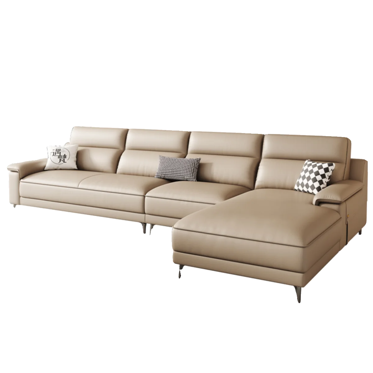 The first-floor cowhide sofa living room is a modern simple size apartment for three people the new concubine seat corner