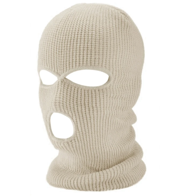 Y1UB 3-Hole Knitted Full Face Cover Hat Balaclava Hood Ski Cycling Winter Warm Mask