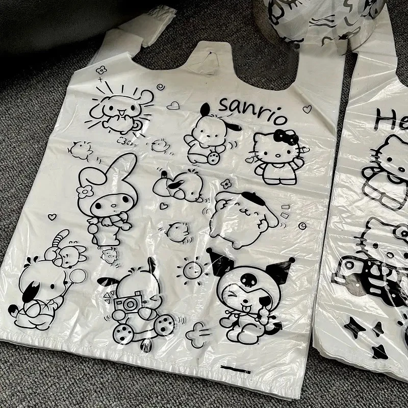 Sanrio Olá Kitty Saco de Lixo, Kawaii Pochacco Shopping Bag, Padrão bonito dos desenhos animados, Embalagem de Plástico Bag, Jóias Bags, 20 Pcs, 50 Pcs