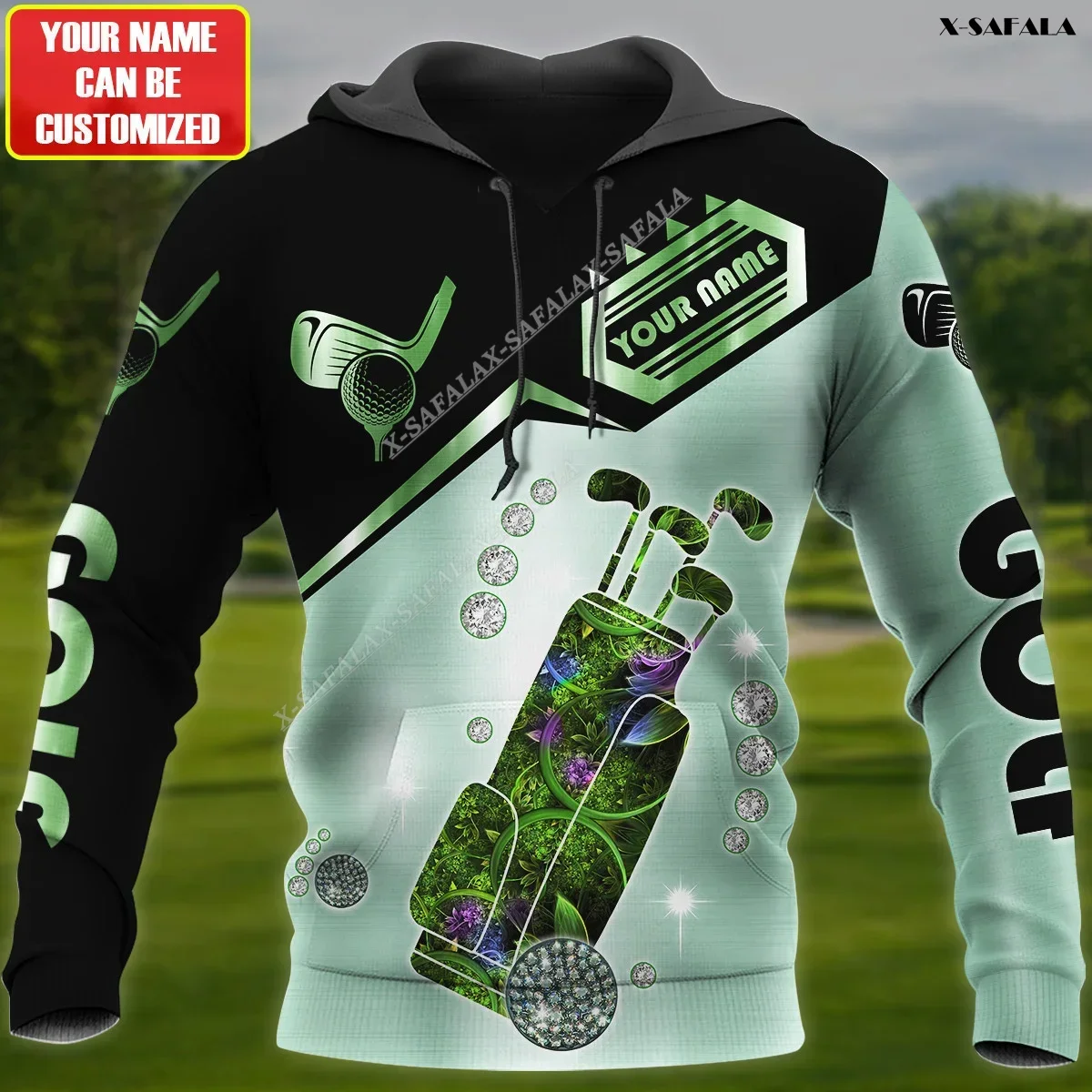 Ball Game Golf Sports 3D Printed Interest Hoodie Comfortable Soft Round Neck Men's Casual Cardigan Top