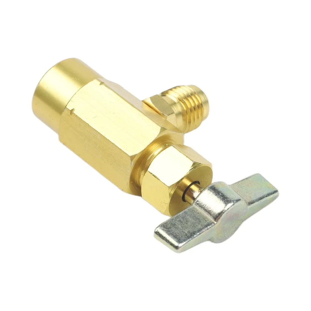 1 2 ACME-LH Thread Self-Sealing Tool For Automotive A C Servicing Coppery Air-conditioning Dual Leak-proof Sealing