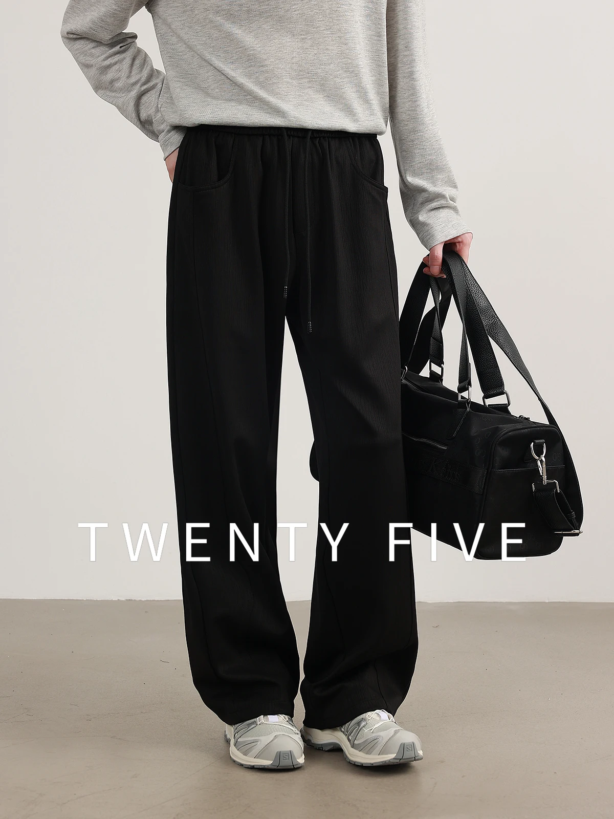 Men's Casual Loose Fit Modal Blend Long Pants Vertical Texture Multi-Fiber Cotton Polyester Stretch Comfortable Straight Leg ...