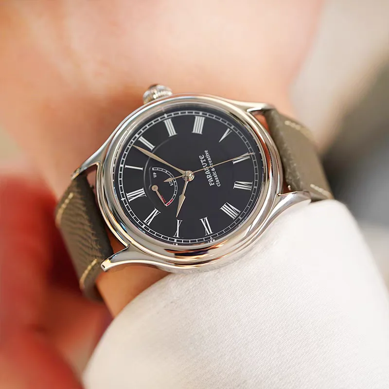 FARASUTE Men Pilot Watch 40mm Manual Winding Mechanical Wristwatch 5ATM Sapphire Mirror 80 Hours Power Reserve Display