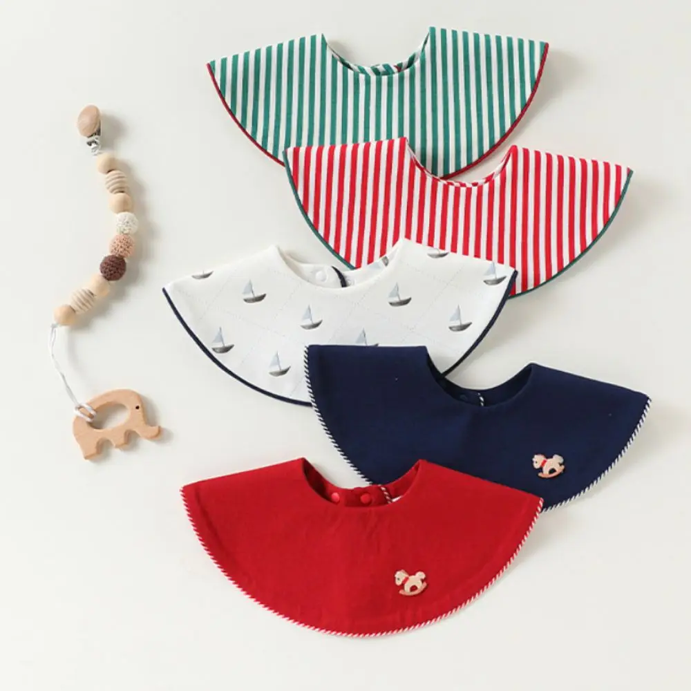 High Quality Pure Cotton Bibs 360 ​​° Rotate Soft Teething Drooling Bib Essentials Absorbent Newborn Saliva Bib For Boys Girls