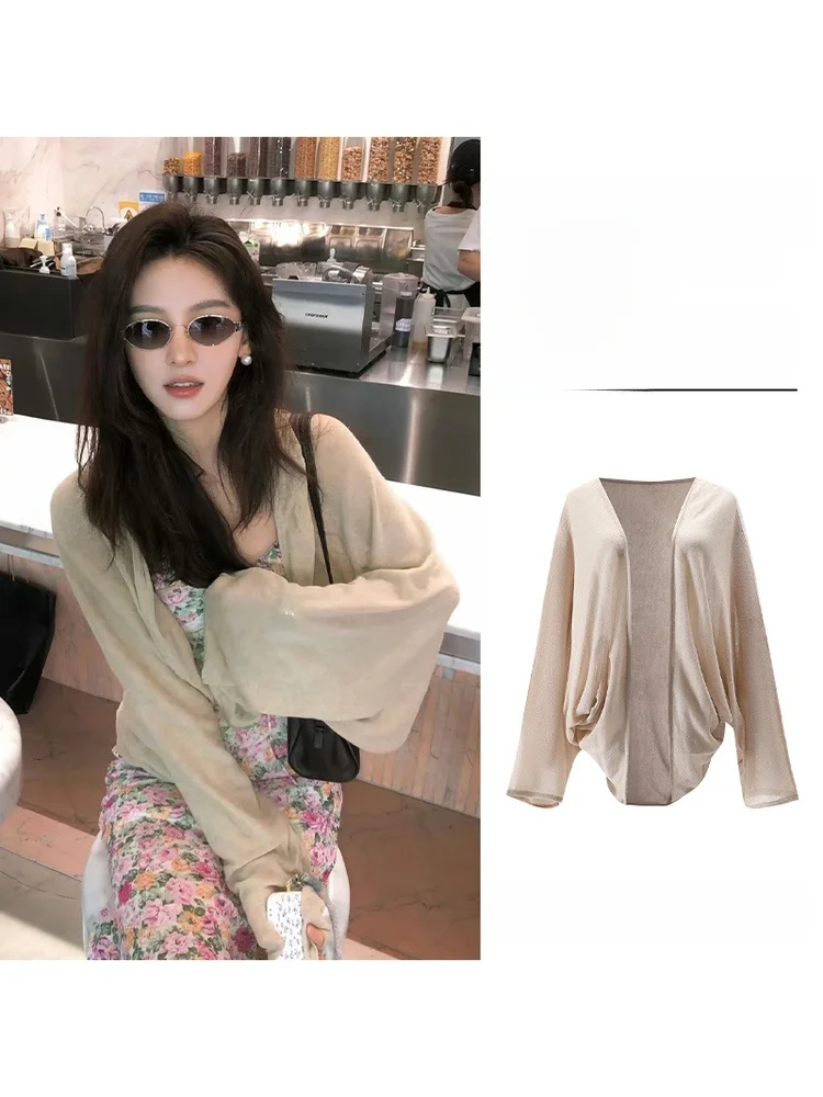 linen-mixed-batwing-sleeve-open-cardigan-loose-feeling-outerwear-spring-summer-color-shawl-lightweight-air-conditioning