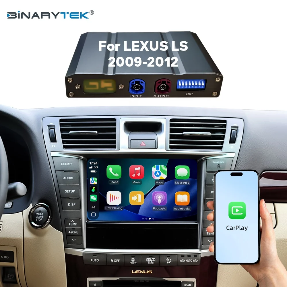 NewFor Lexus LS 2009-2012 Linux Interface Box Wireless CarPlay Android Auto CarPlay Module Decoder Car Radio Binarytek