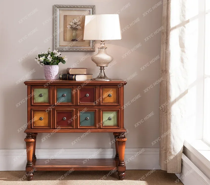 

rural solid wood retro old two-bucket porch storage storage cabinet