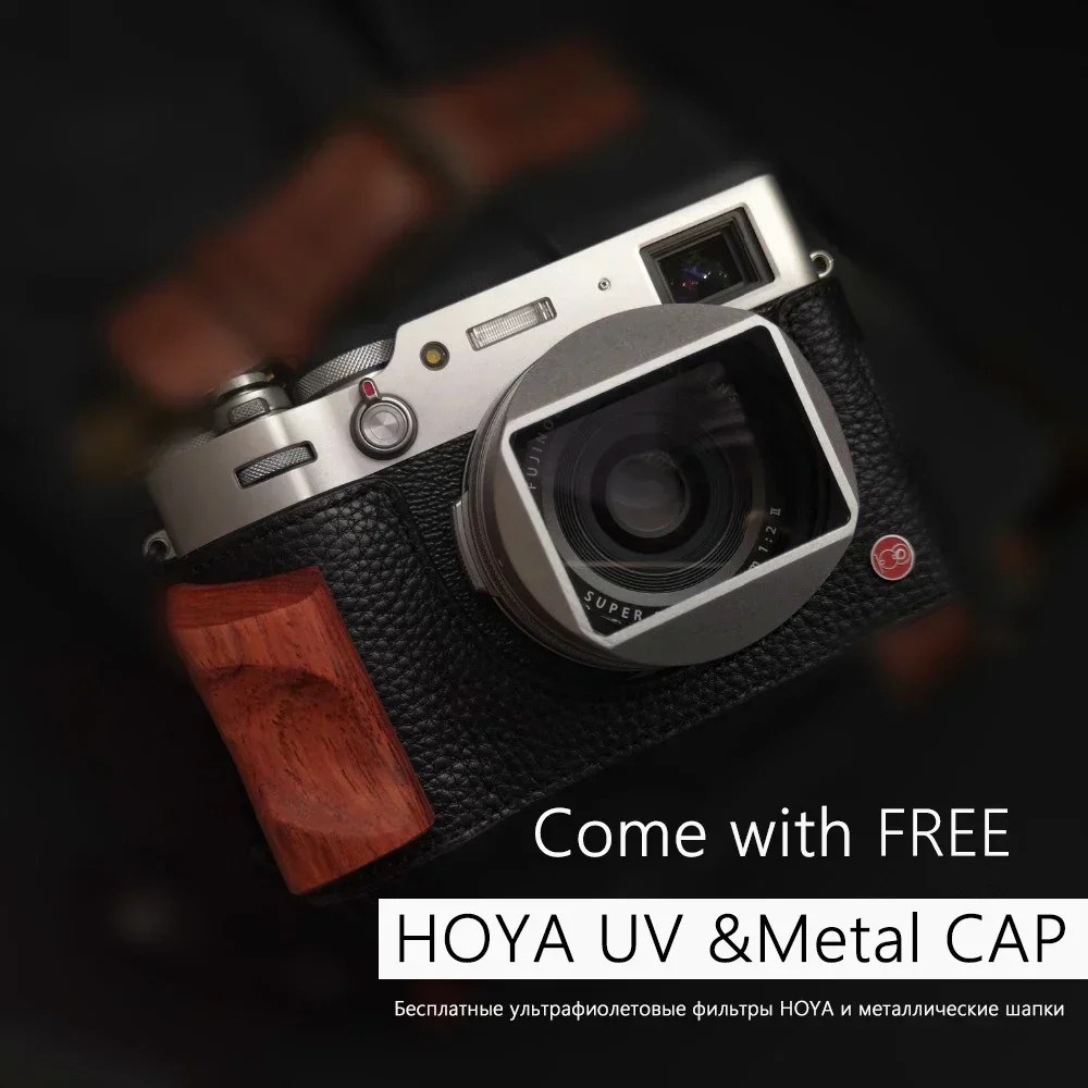 Metal Square Hood With 49nn Adapter Ring For Fujifilm FUJI X100V X100VI X100F Square Lens Hood with Free 49mm HOYA UV Filter