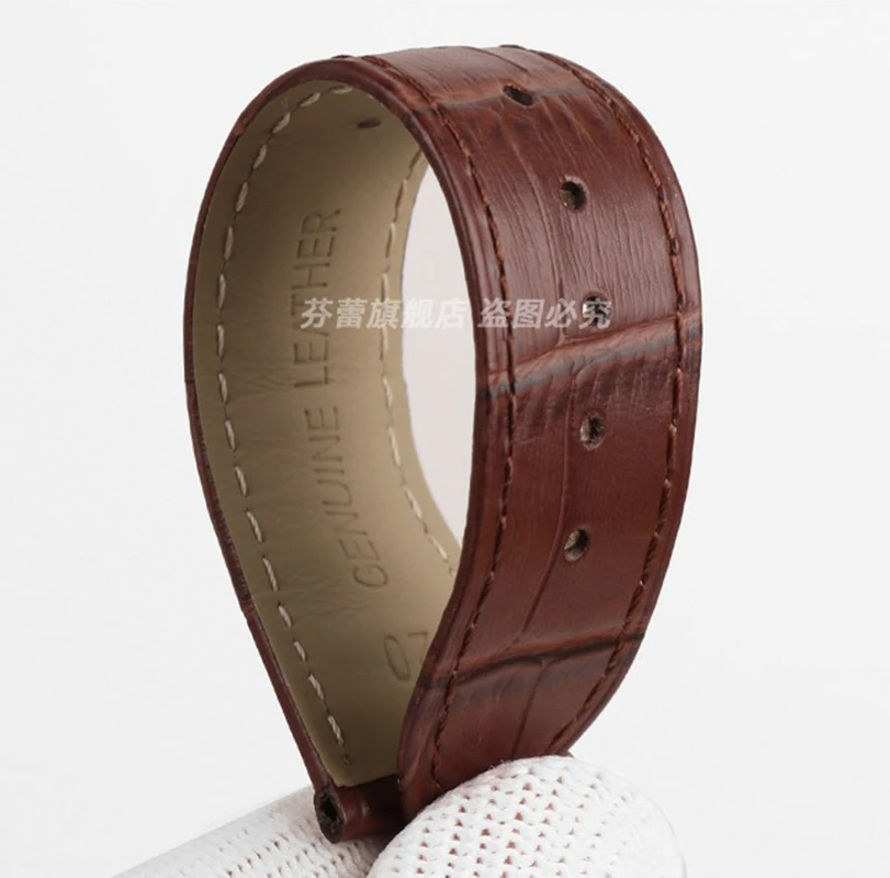 Correa de cuero genuino para reloj Cartier, Pulsera de piel de vaca para hombre y mujer, 16MM, 18 MM, 20MM