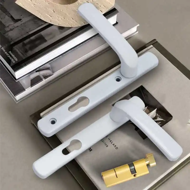 

Center distance 85 92mm Door handle Hole pitch 122 115 198 205 215mm Aluminum alloy Black white gold silver for Bedroom bathroom