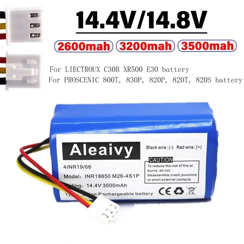 14.4v/14.8v 3.5ah 18650 bateria de íon-lítio para liectroux c30b xr500 e30 para proscenic 800t 830p 820p 820t 820s robô aspirador de pó