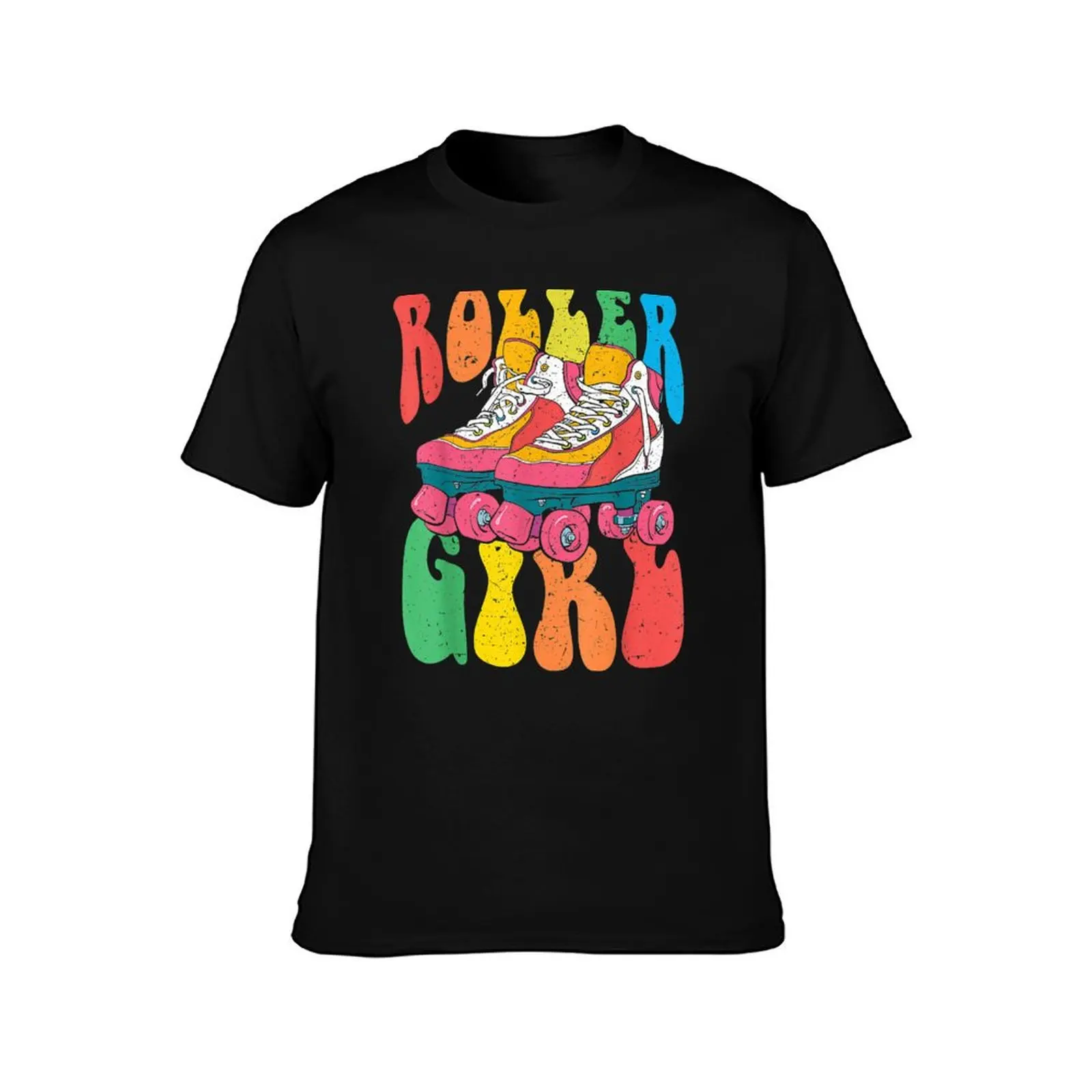 Roller Girl Vintage 70s T-Shirt Summer Casual Cotton Tee Oversized Streetwear Tops Vintage Graphic Print Unisex Men Women