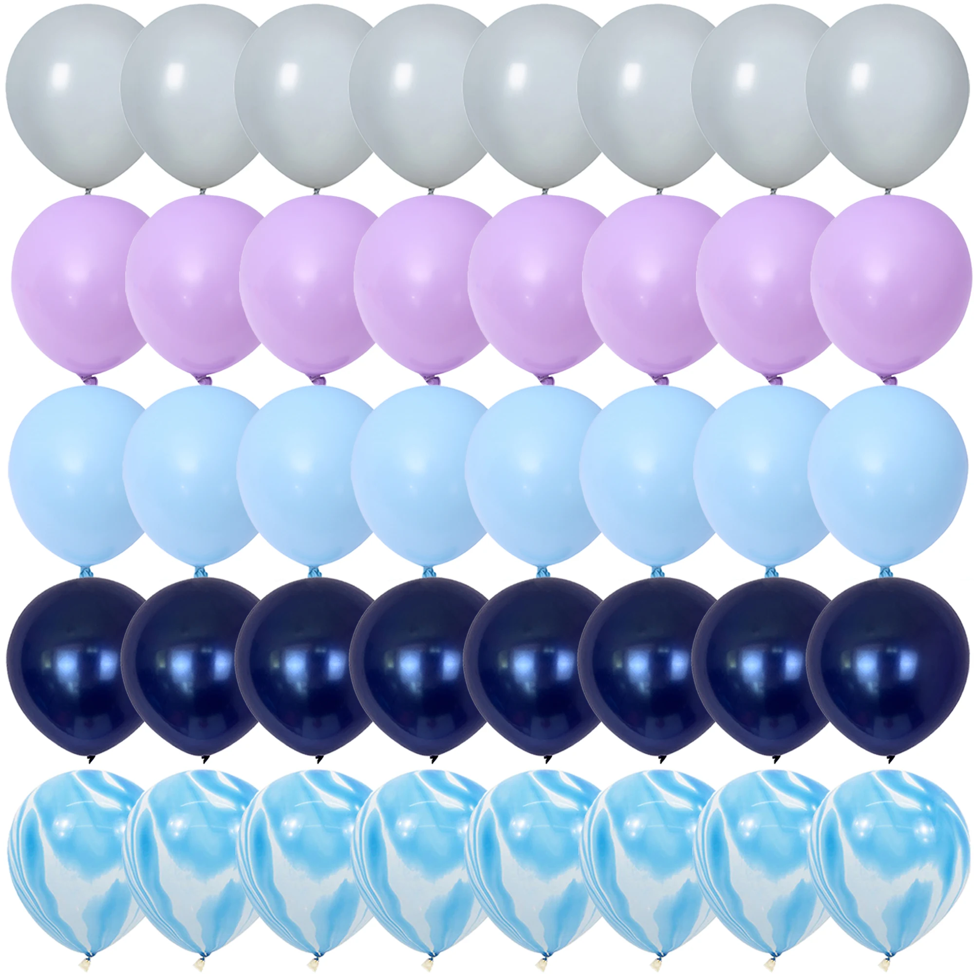 Globos de ágata azul para fiestas, Serie de 40 piezas, rosa y roja, para revelación de género, boda, día de San Valentín, Baby Shower, cumpleaños