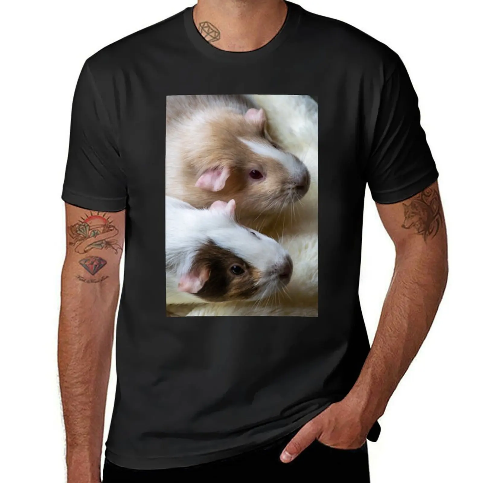 Guinea pigs up close T-Shirt korean fashion quick-drying mens clothing