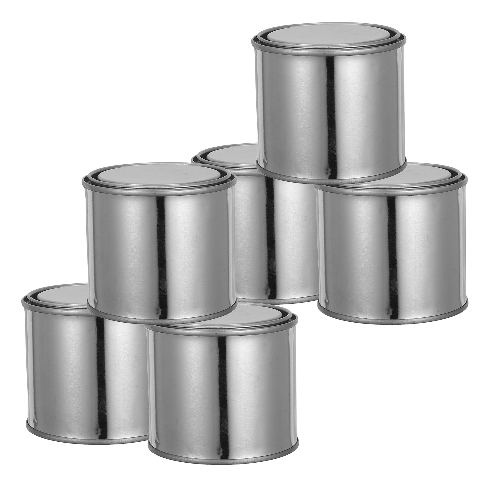 

6pcs Iron Round Paint Cans Practical Paint Storage Can Durable Ink Container (02L) Paint Container Ink Can