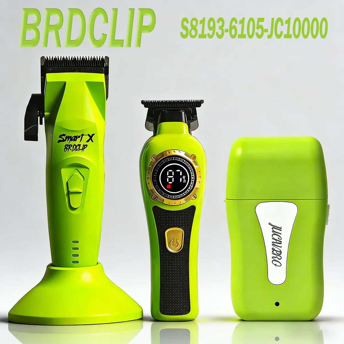 

BRDCLIP S8193 6105 JC10000 Professional Electric Hair Clipper High Speed High Power Low Noise LED Display Beard Trimmer Shaver