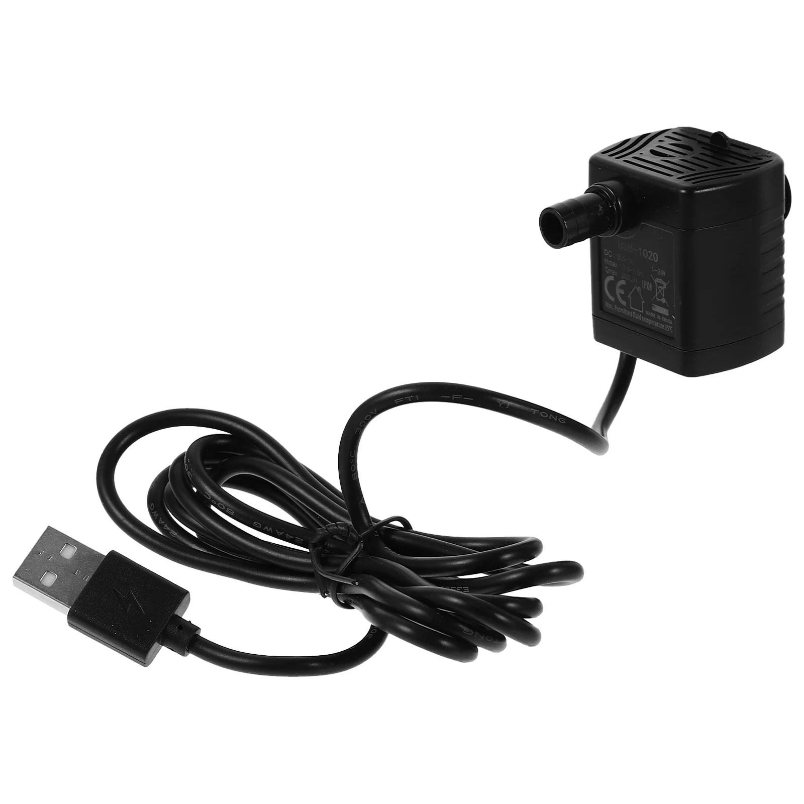 

USB Mini Submersible Water Pump Black Saving Detachable for Aquarium Fountains Fish Tank Ponds Hydroponic
