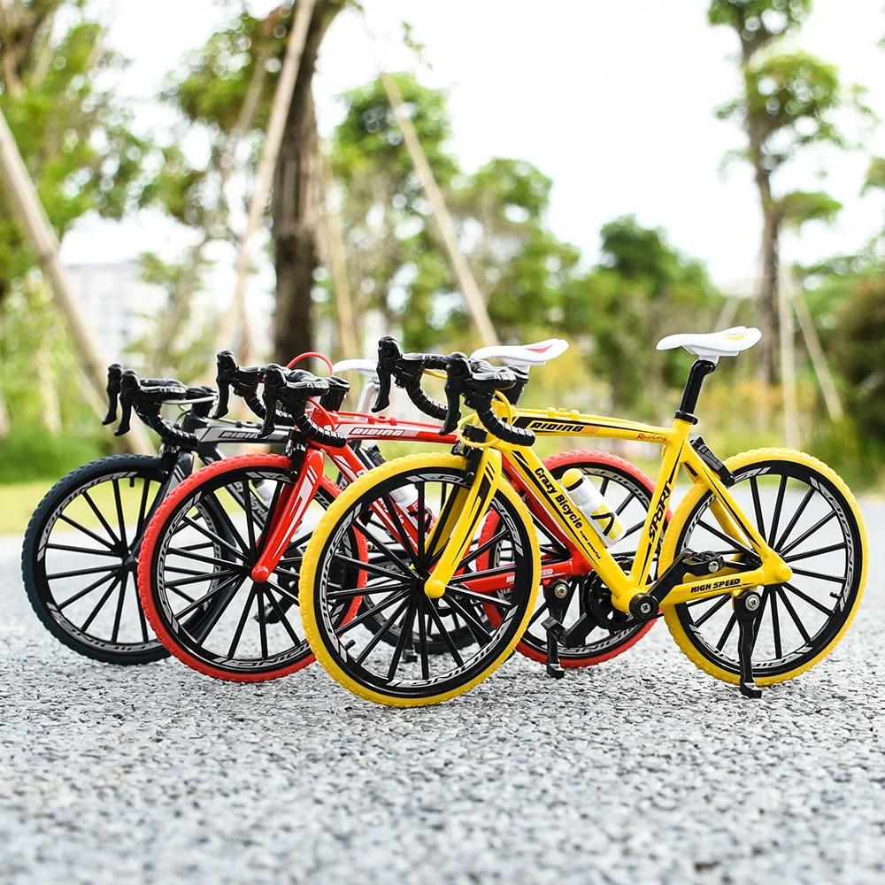 Modelo de bicicleta de montaña de aleación de Metal fundido a presión, plegable, carreras de carretera, modelo de bicicleta de montaña, colección de