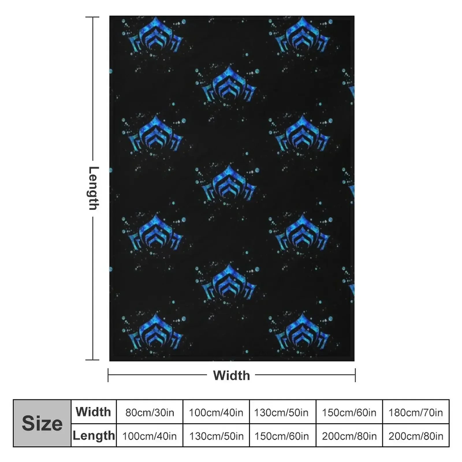 Warframe Logo Watercolor Throw Blanket couch cozy soft plush fuzzy picnic outdoor blanket